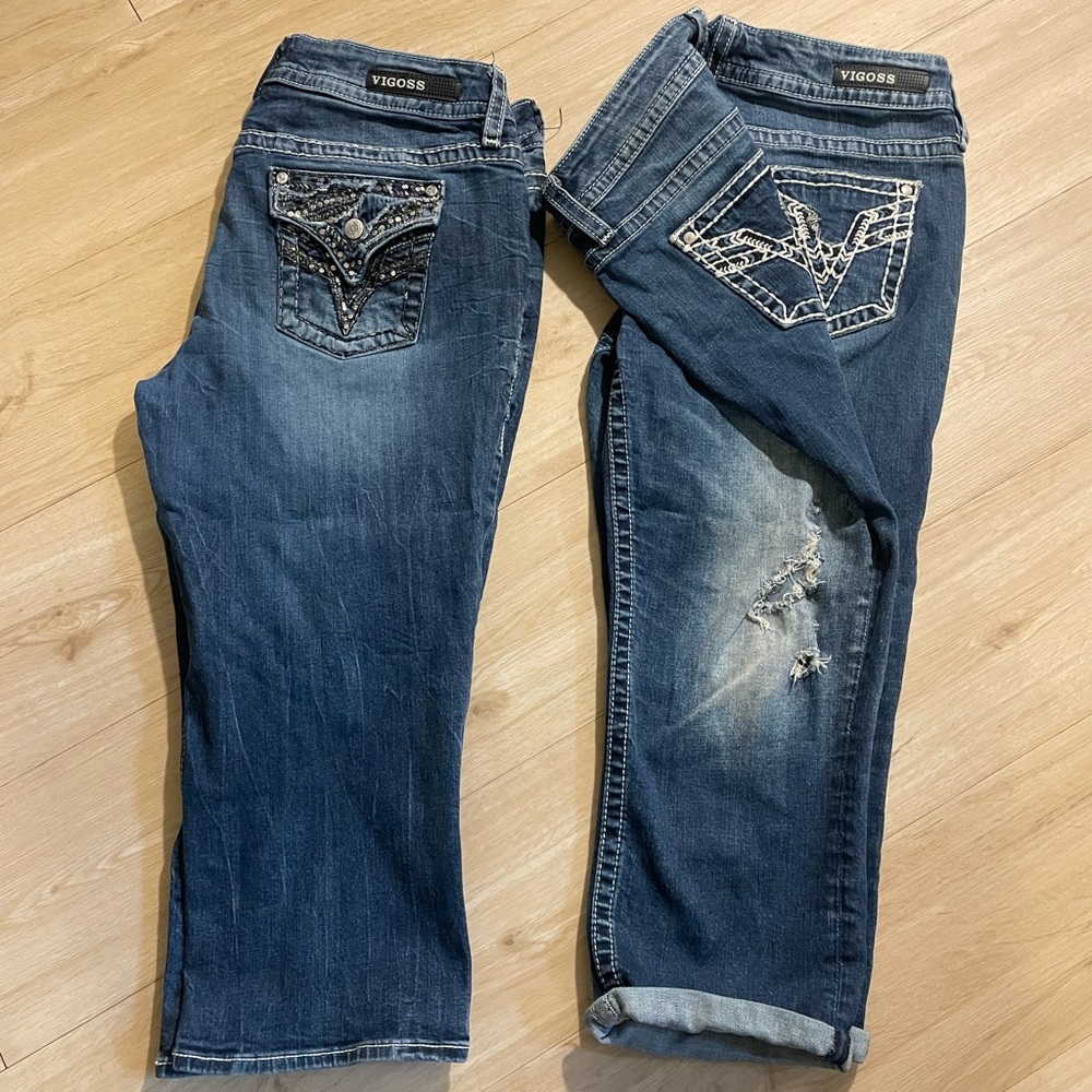 Vigoss Women's Distressed Blue Boyfriend Jeans